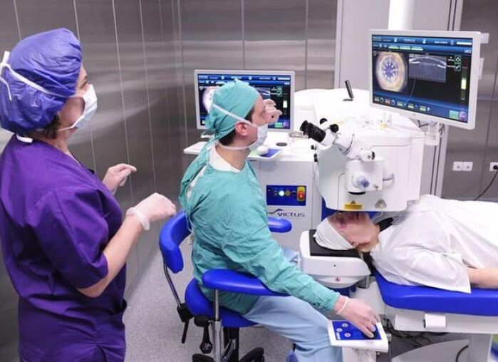 Fir Netzhaut Tréinen gëtt Laser Koagulatioun gemaach